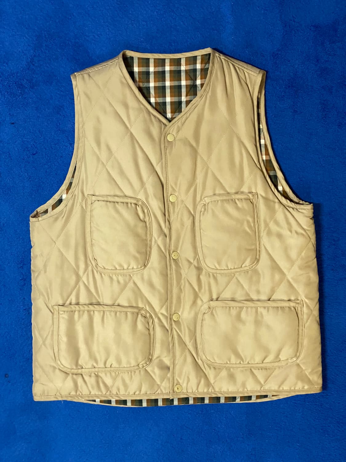 Vastic 바스틱 카고 리버시블 퀼팅 체크 패딩 베스트 Large 상품이미지4