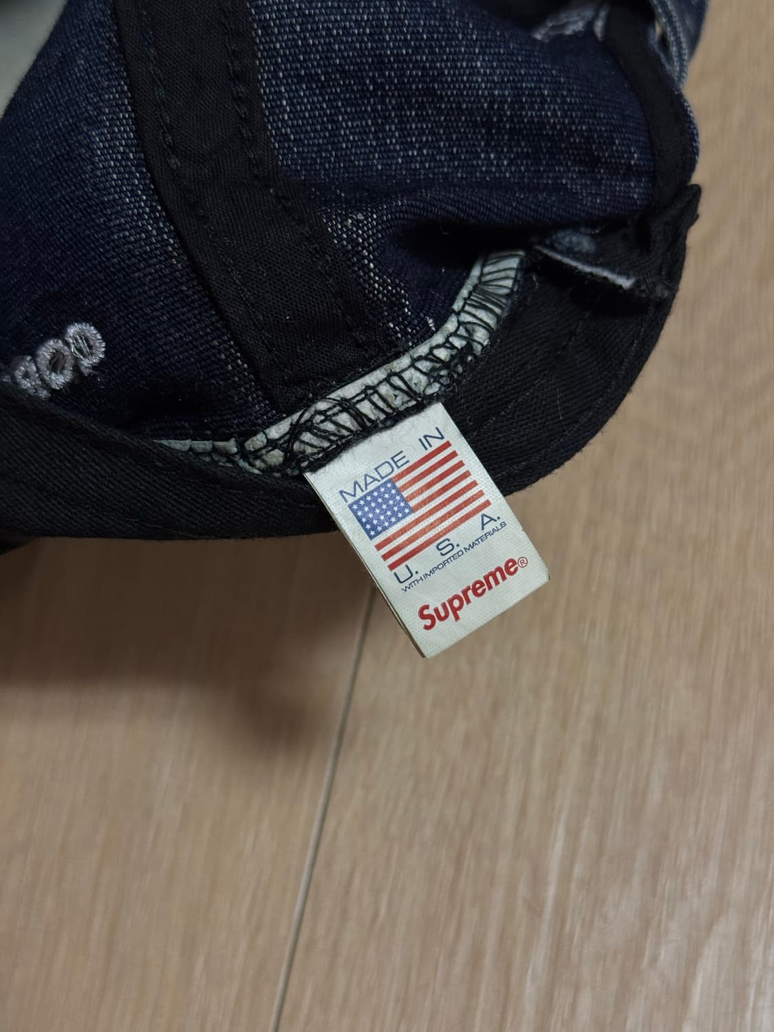 슈프림 25ss 코듀라 데님 S 로고 6 패널 캡 블리치드 인디고 상품이미지6