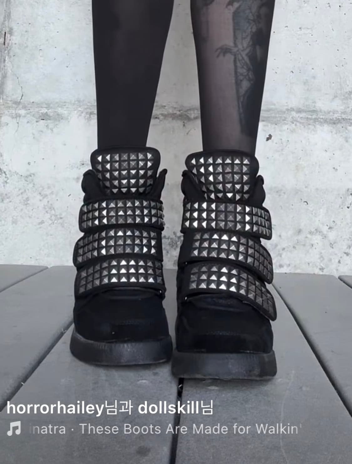 돌스킬 웨지 스니커즈 스터드 플랫폼 통굽 운동화 갸루 y2k 상품이미지6