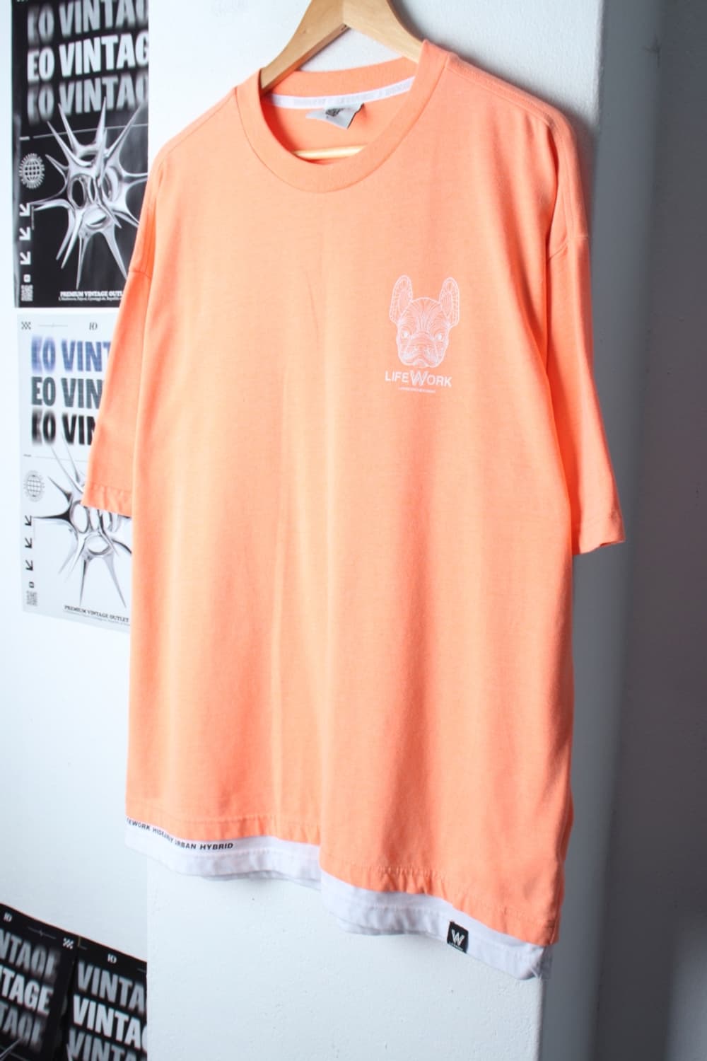 (L-2XL) 라이프워크 반팔 티셔츠 빅사이즈 오렌지 한정판-H30137 상품이미지1