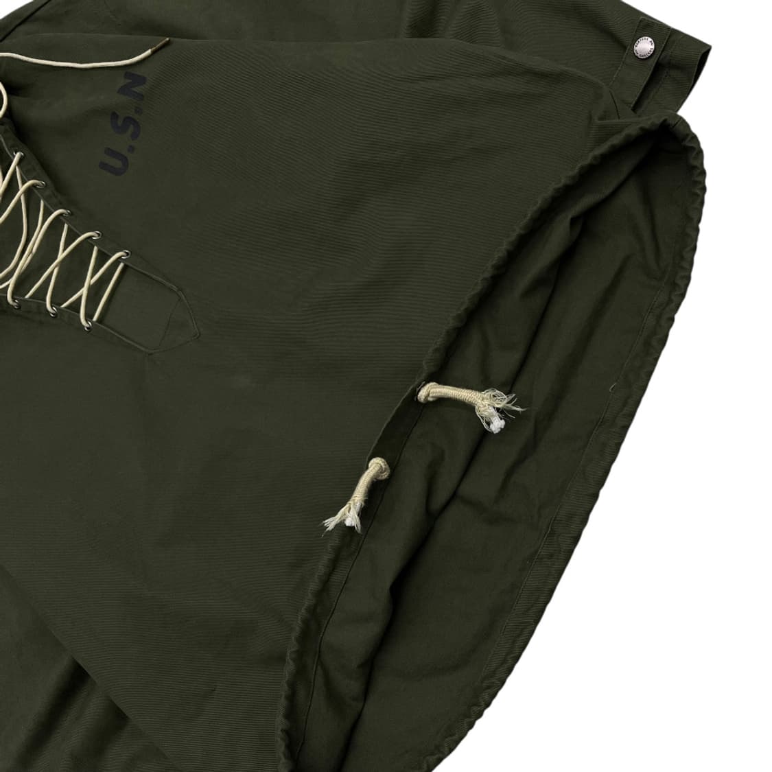 미해군 USN 스트링 카키 코튼 아노락 덱자켓 L 상품이미지5