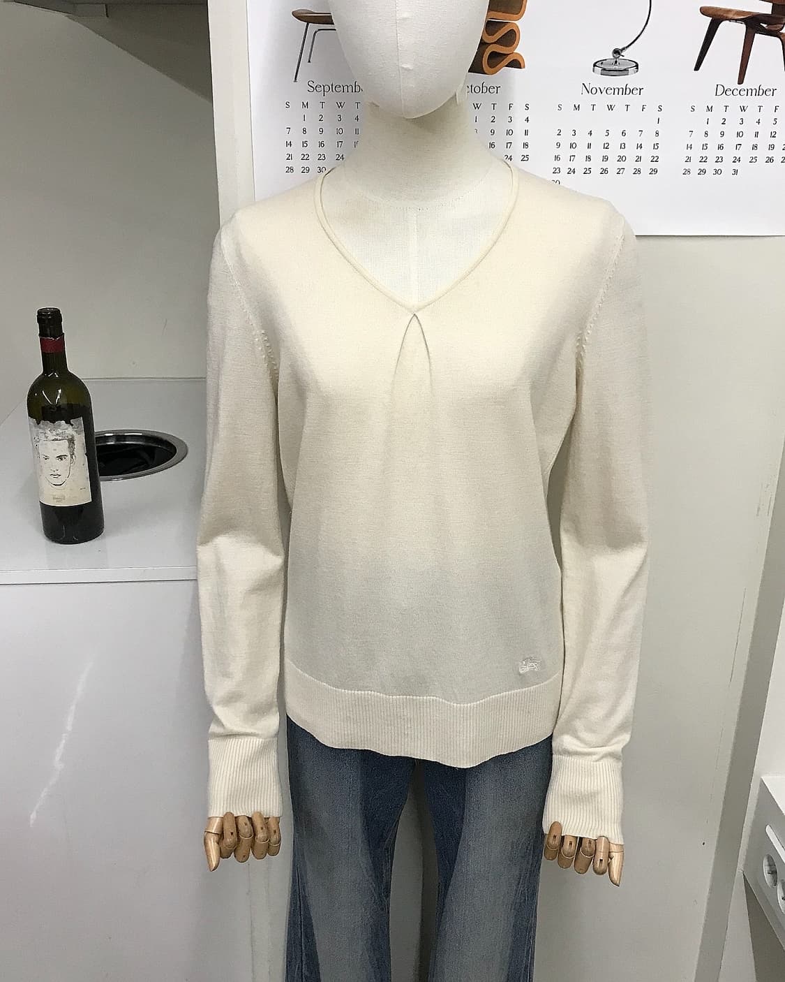 버버리 브이넥 울 니트 상품이미지7