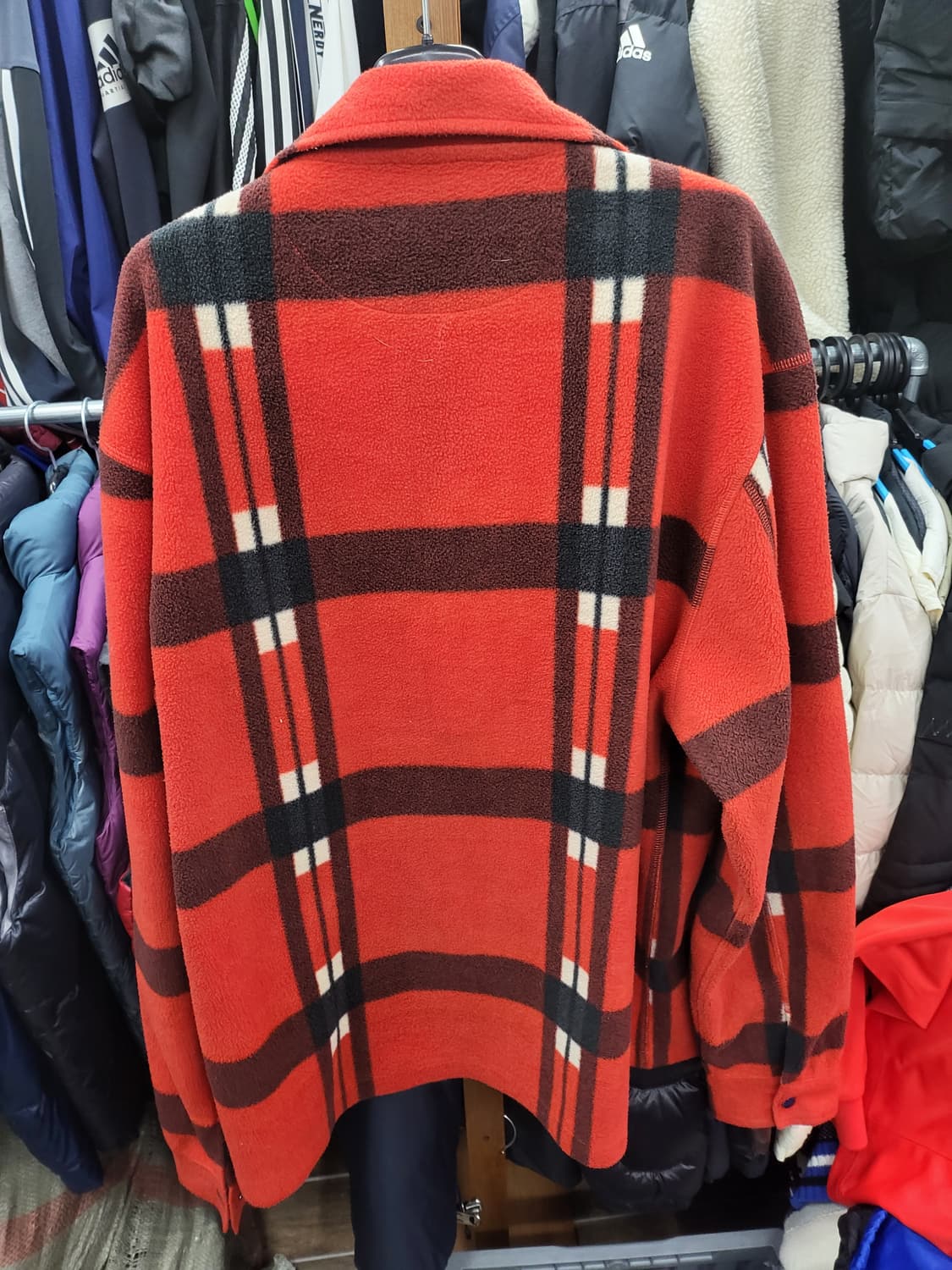 스투시 레드 체크 플리스 자켓xl 상품이미지7