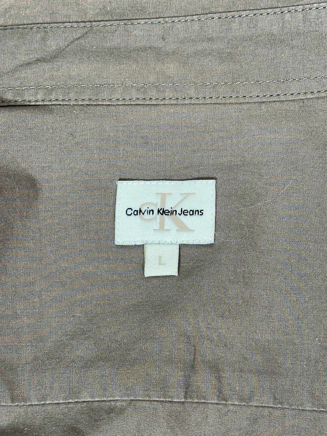 Ck 캘빈 클라인 브라운 베이지 솔리드 셔츠 L 상품이미지6