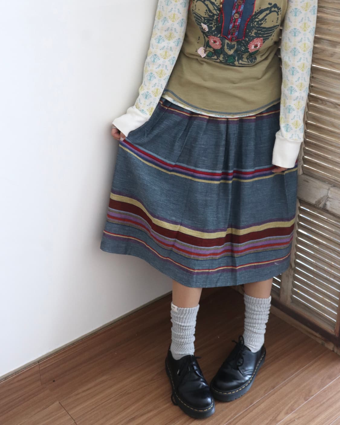 Vintage Stripe Skirt 상품이미지1