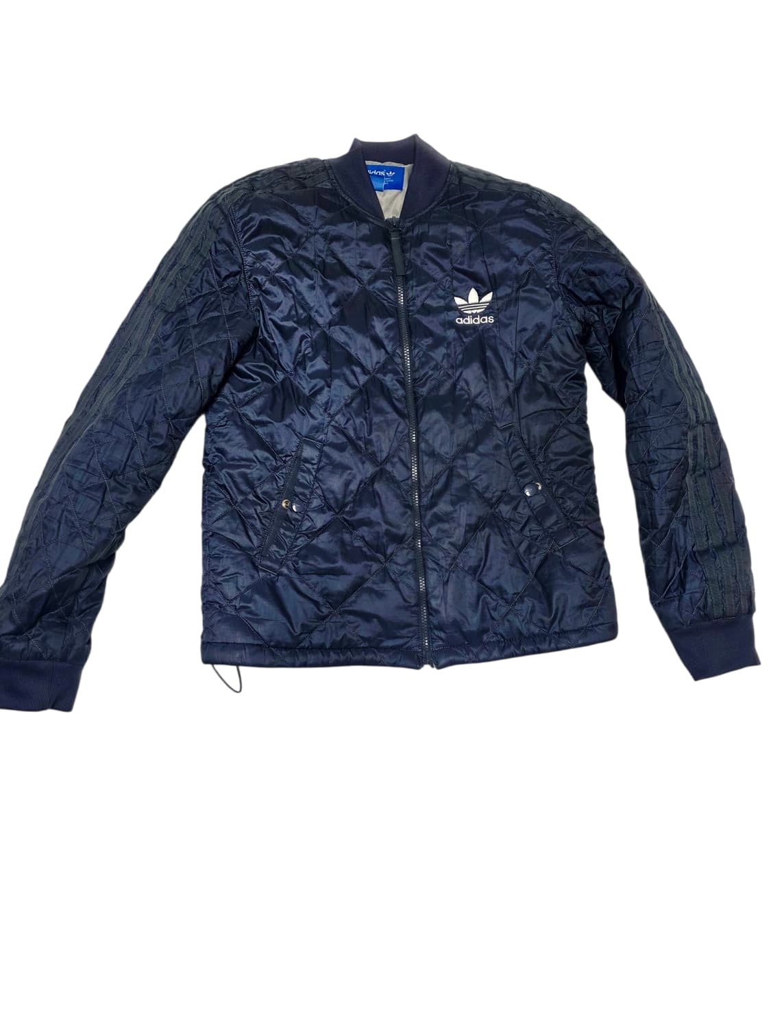 [아디다스] 차콜 다이아몬드 퀼팅 트레포일 삼선 봄버 자켓 95 상품이미지1