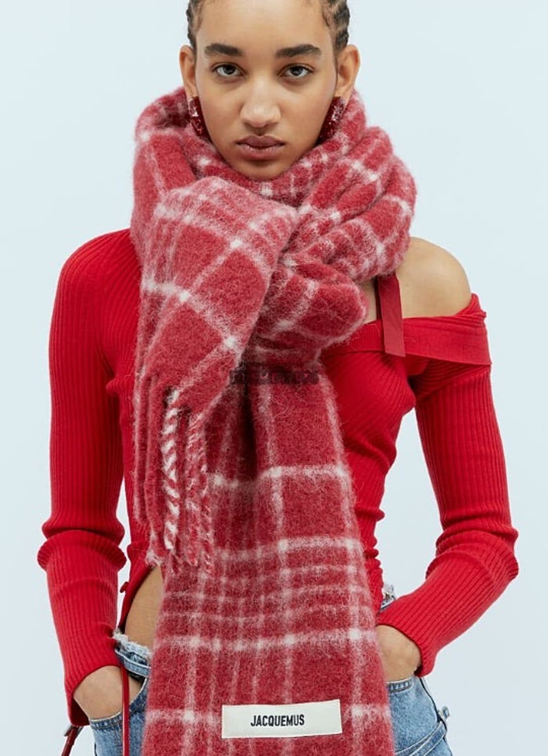 자크뮈스 자카드 체크 머플러 상품이미지1