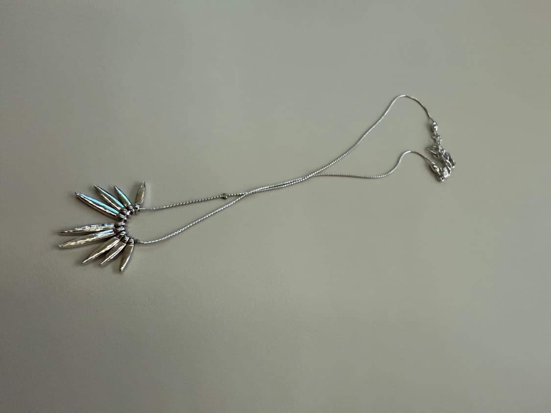 새상품) 스와로브스키 클리어 실버 스파이크 네크리스 은 목걸이 다이아 골 상품이미지4