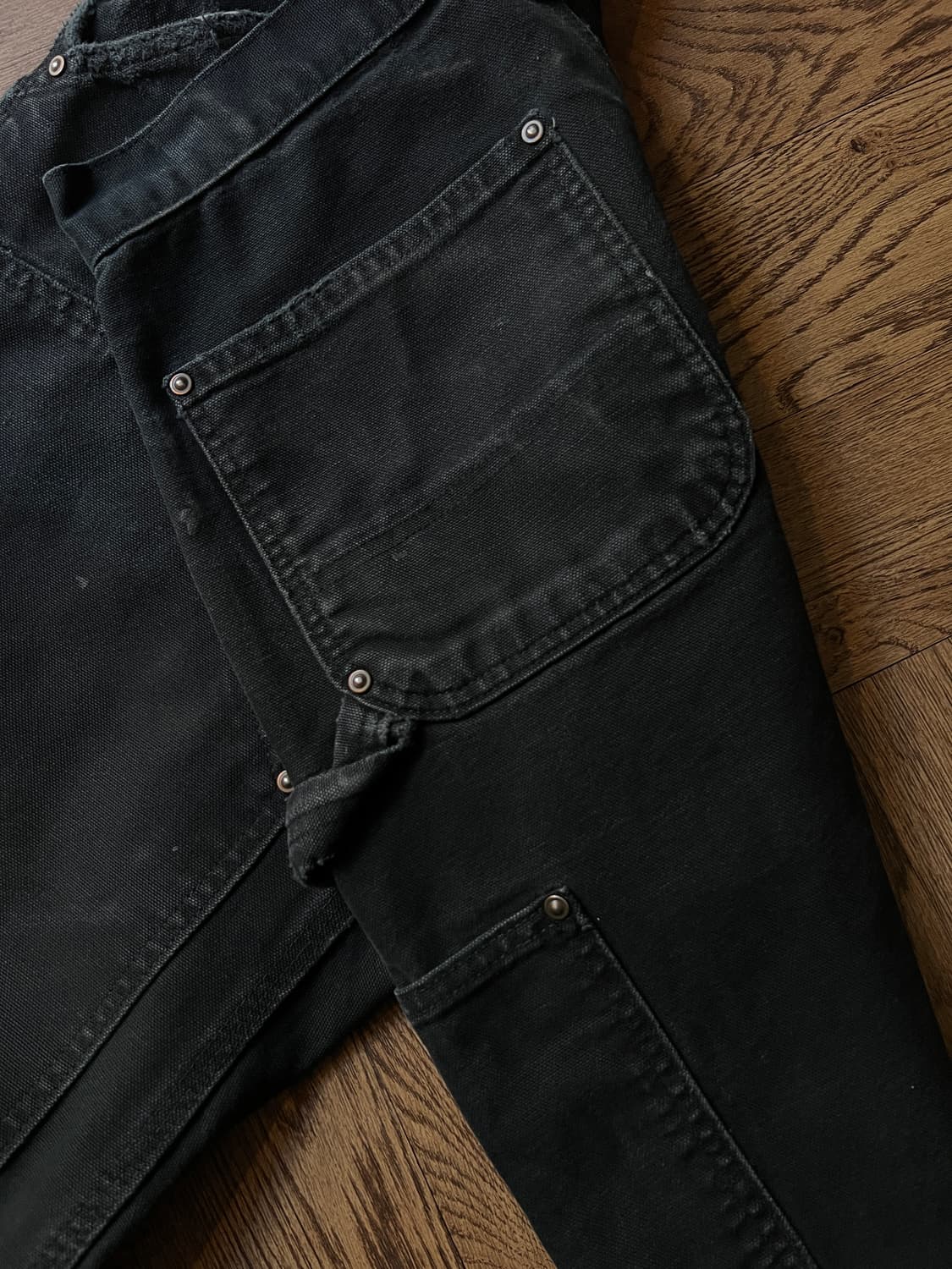 [31]칼하트 USA 빈티지 페이딩 블랙 더블니 워크 팬츠 상품이미지7