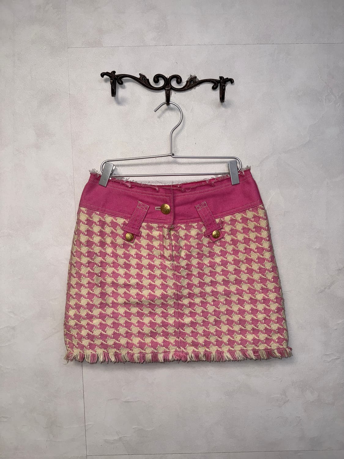 Jessi Newyork pink houndtooth tweed sk 상품이미지1