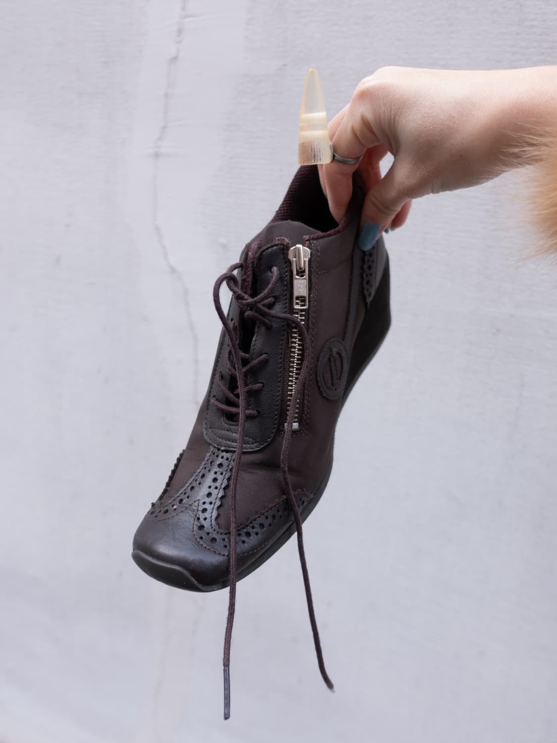 brown square toe wedge sneakers 상품이미지2