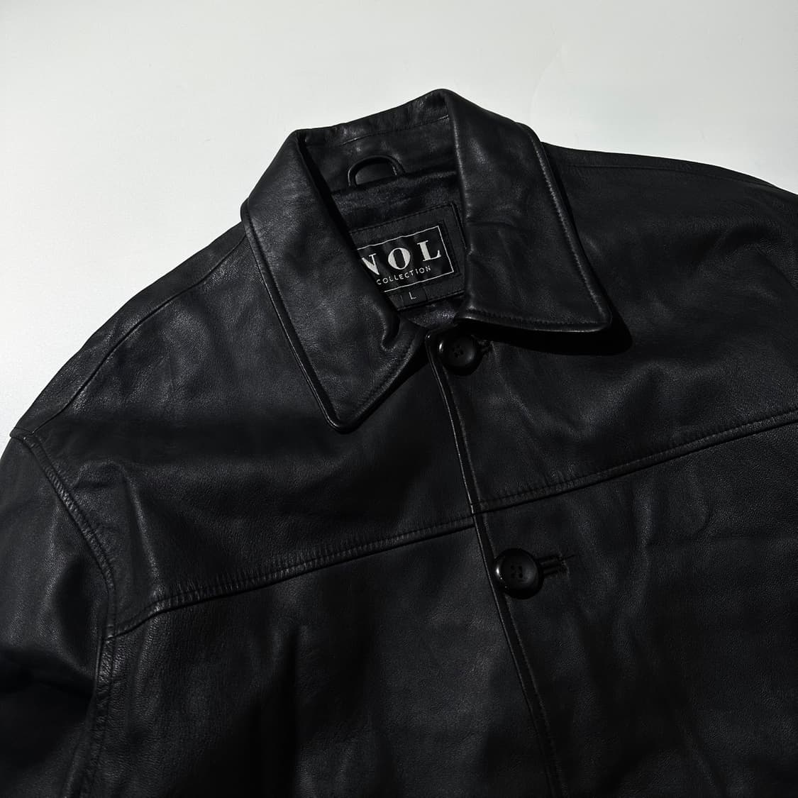 NOL 램스킨 레더 싱글 레더 카코트 자켓 블랙 상품이미지3