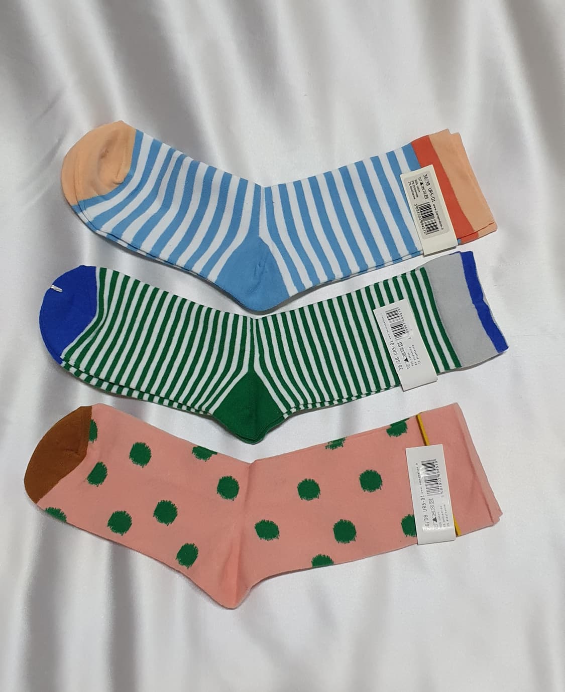 블루 그린 살구 도트 스트라이프 Bonne Maison 본메종 양말 상품이미지5