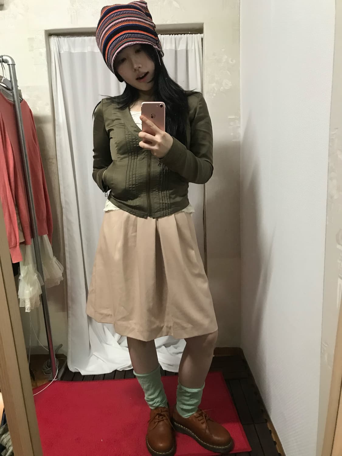 vintage  y2k kaki v-neck zipup jacket 상품이미지1