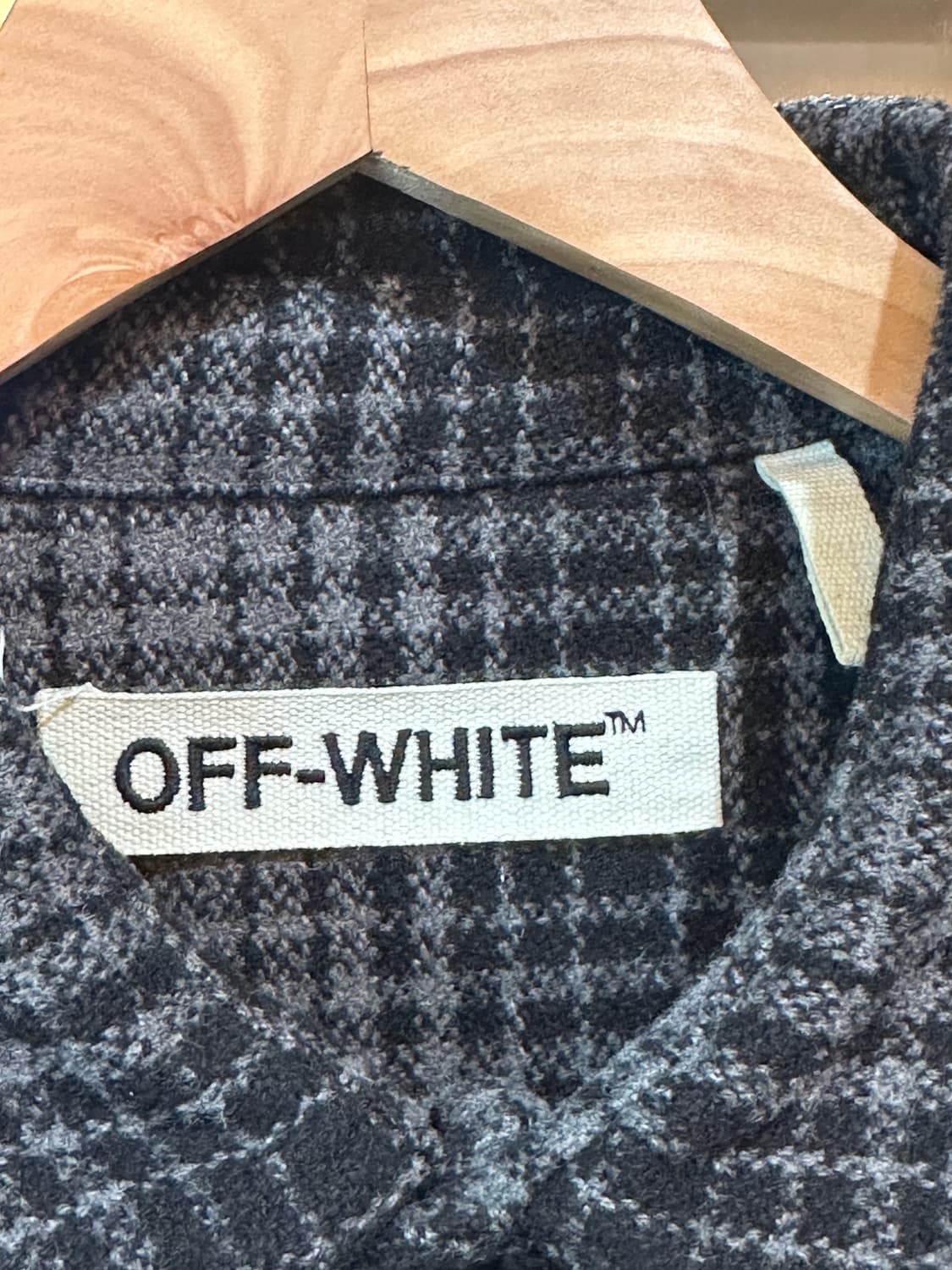 오프화이트 플란넬 체크 셔츠  상품이미지3