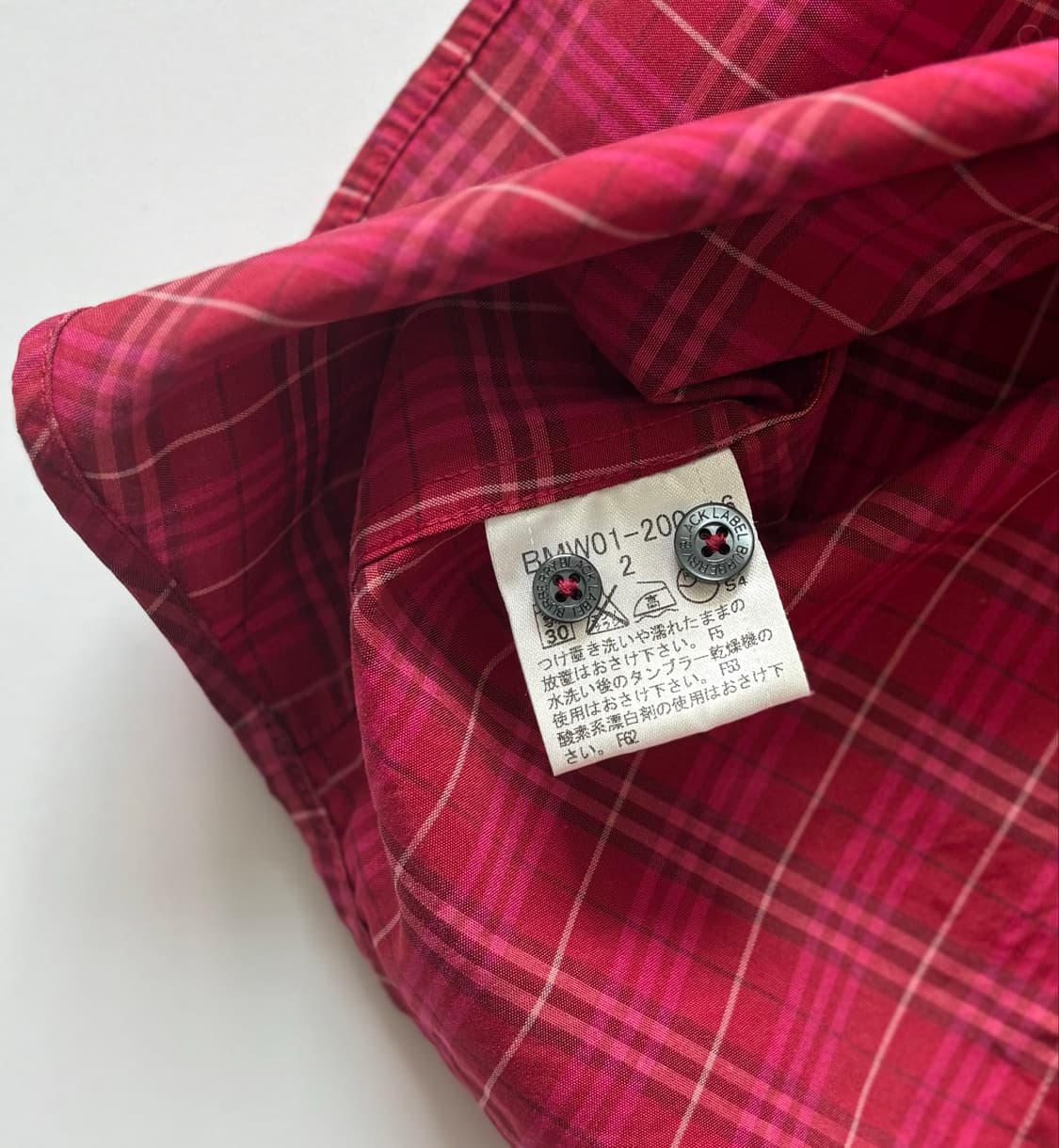 Burberry 버버리 블랙 라벨 레드 체크 셔츠 상품이미지5