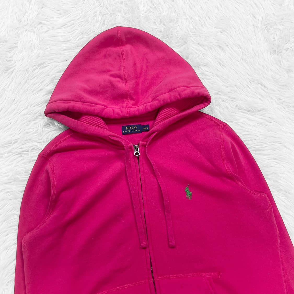 폴로 랄프로렌 포니 로고 후드집업 핑크 상품이미지3