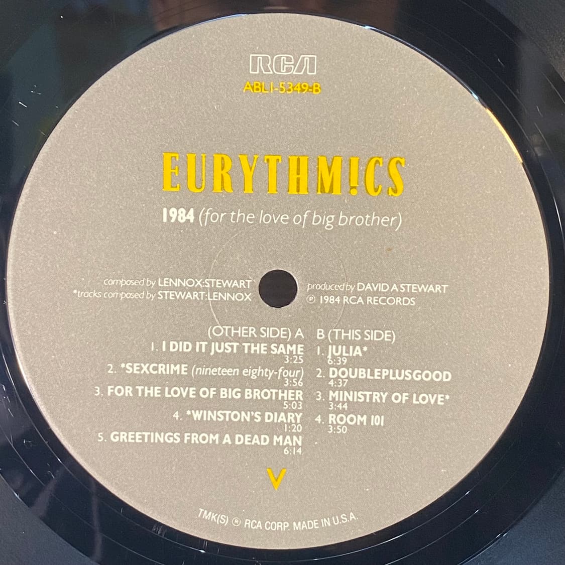 (수입중고LP-신스팝) Eurythmics -1984 상품이미지4