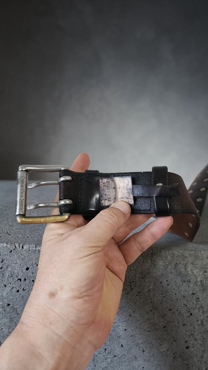 90s Calvin Klein Jeans 황동 버클 통가죽 벨트 상품이미지5