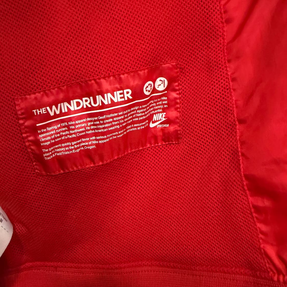 나이키 윈드러너 바람막이 후드집업 자켓 M-L 레드/네이비 상품이미지4