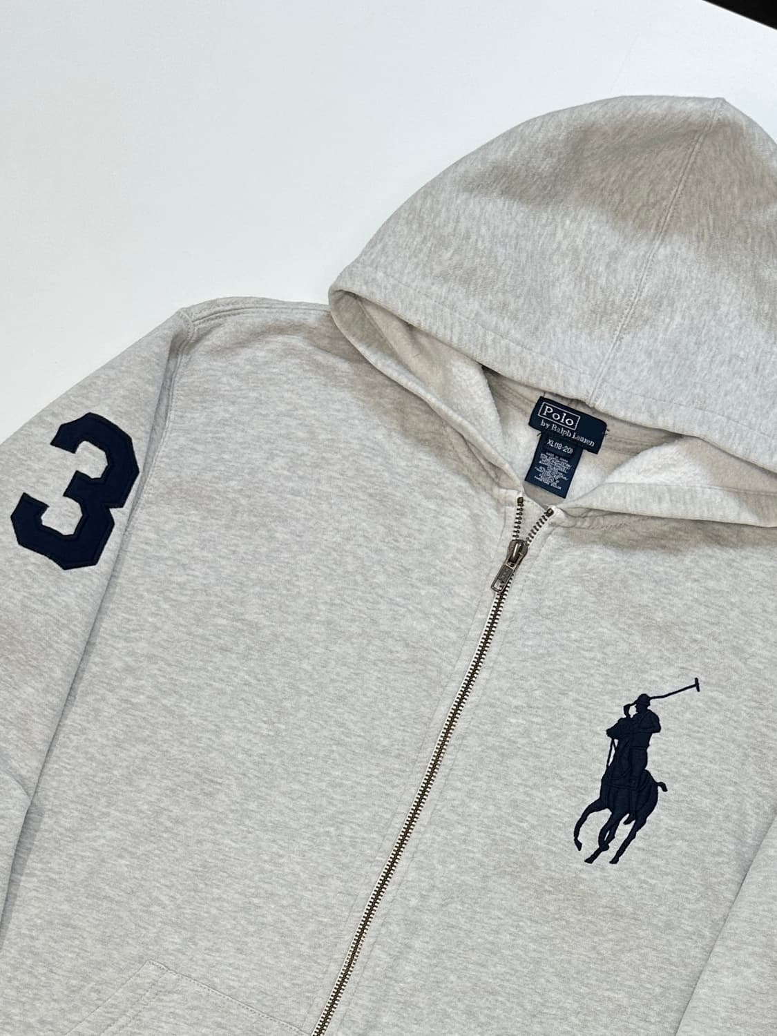 polo 폴로 빅포니 후드집업 그레이 (실측m-l) 상품이미지2