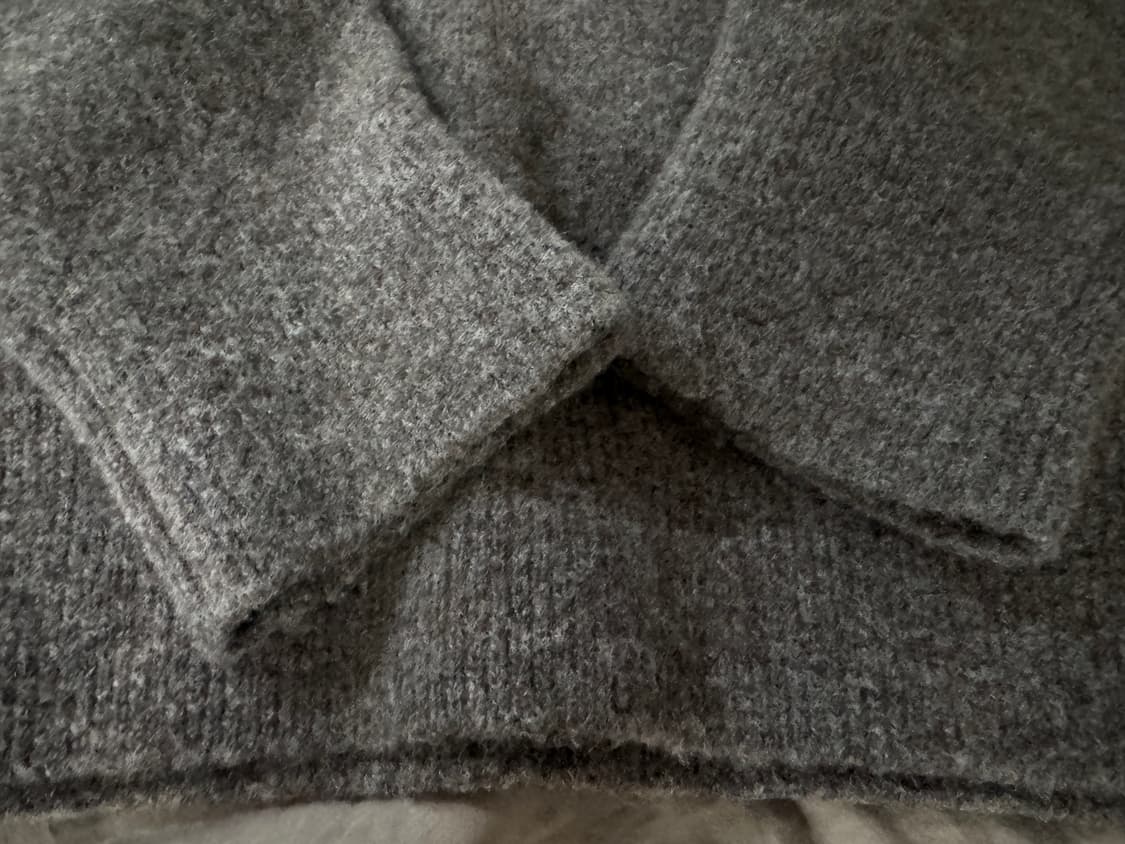 포터리 메리노울 컴포트 브이넥 니트 다크브라운 1사이즈 상품이미지3