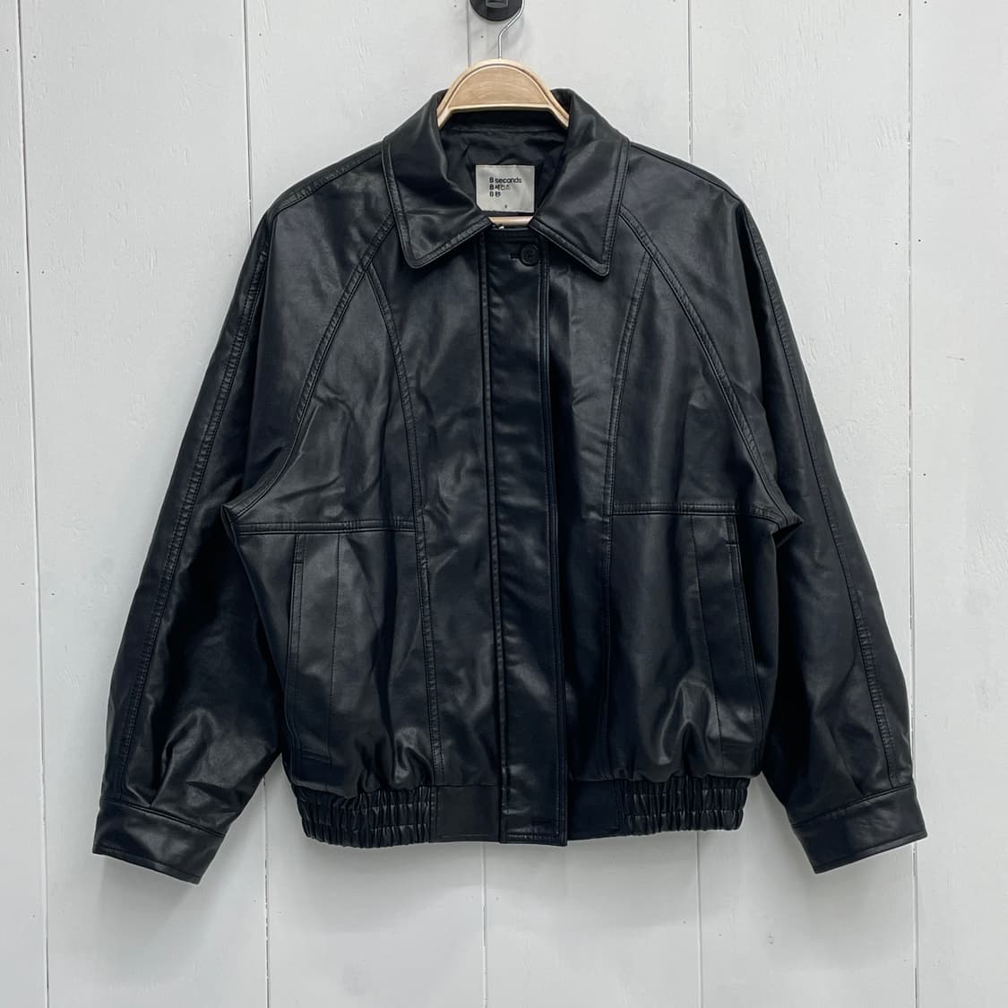 8세컨즈 페이크 레더 집업 블루종 자켓 상품이미지2