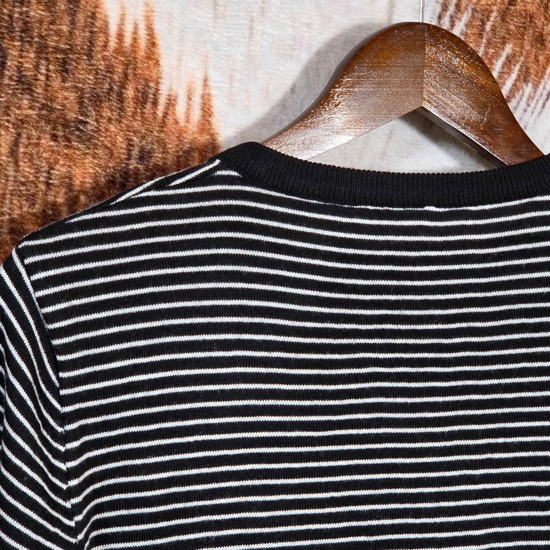 블랙 단가라 스트라이프 슬림핏 가디건 상품이미지5