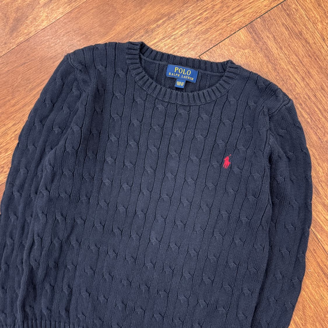 150 폴로 랄프로렌 네이비 케이블 라운드 니트  상품이미지2