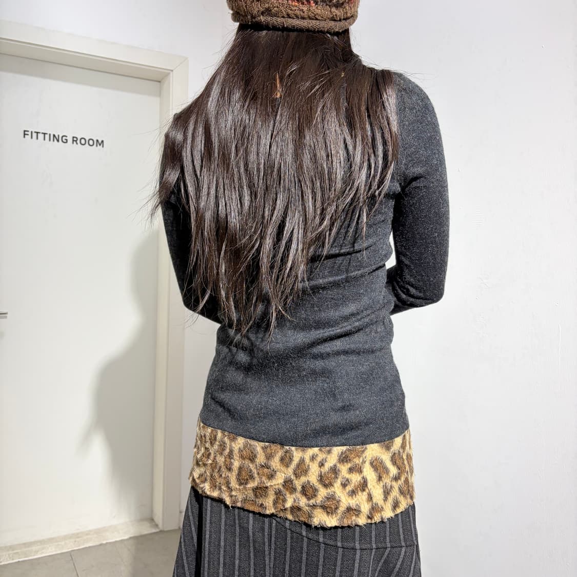 Millennia 호피 레오파드 갸루 니트 티셔츠 상품이미지4