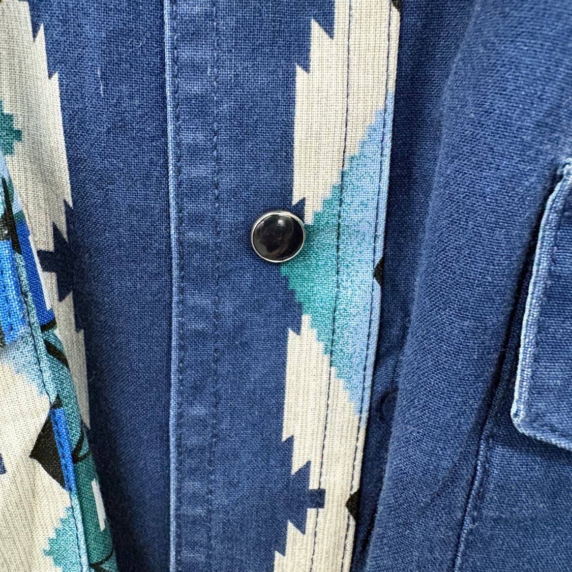 랭글러 웨스턴 남방 네이비 패턴 반팔셔츠 남성M 상품이미지6