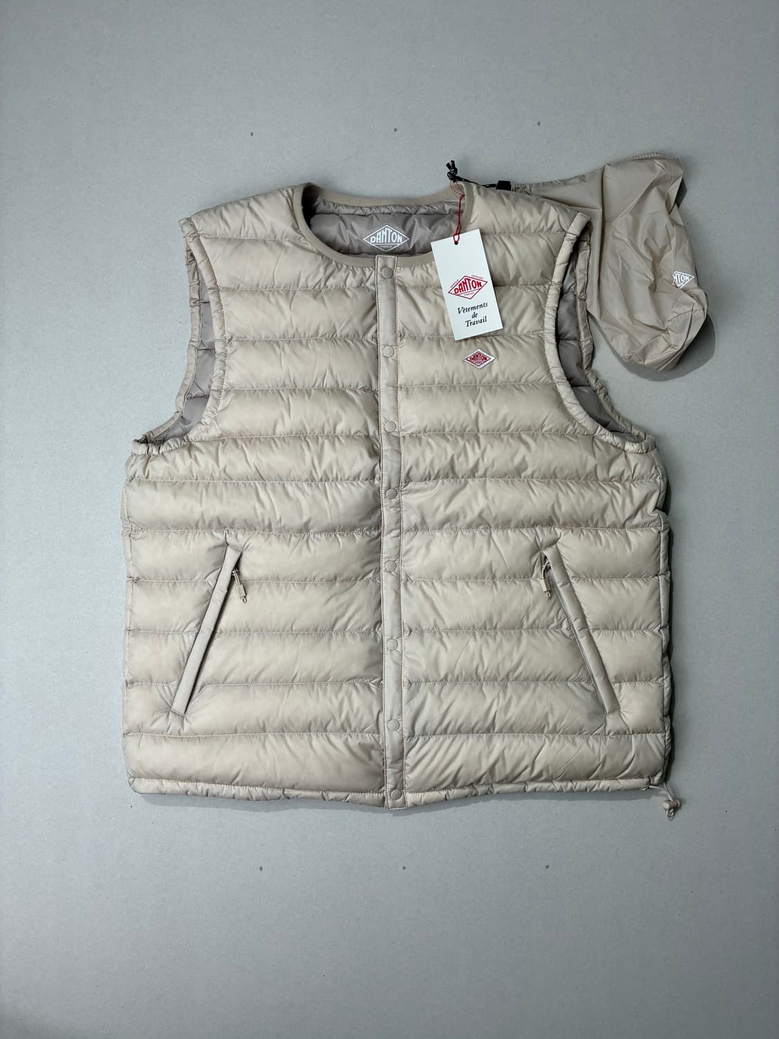 DANTON 단톤 이너 다운 크루넥 베스트 오이스터 화이트 XL사이즈 상품이미지1