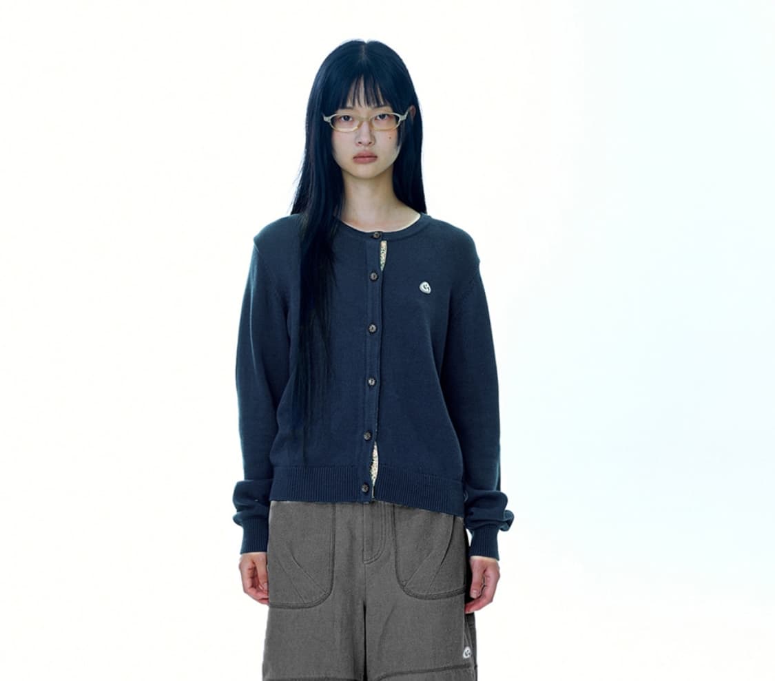 코이세이오 플라워 플래킷 가디건 네이비 상품이미지4