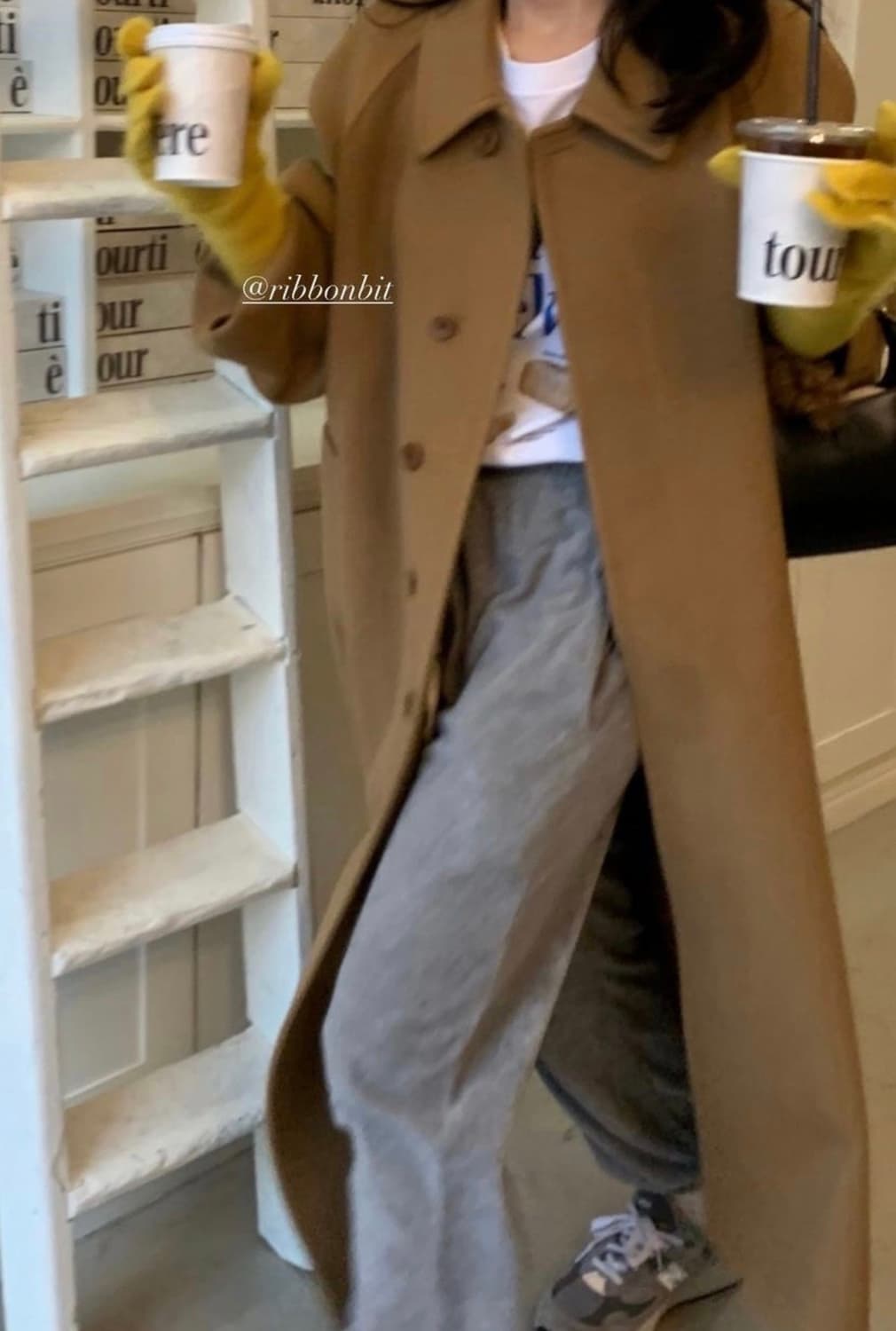 MONE  리본빛 맨하탄 카멜 코트 상품이미지4