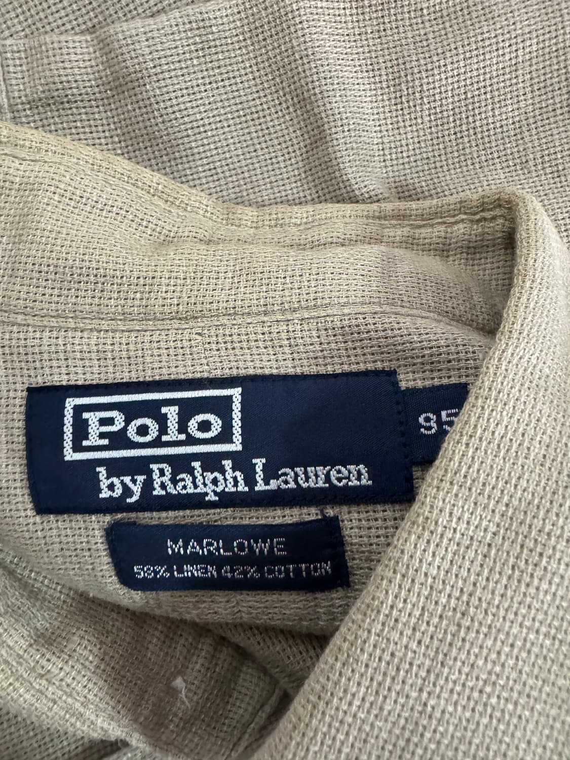 폴로 랄프로렌 클래식 린넨 혼방 긴팔 셔츠 베이지 상품이미지3