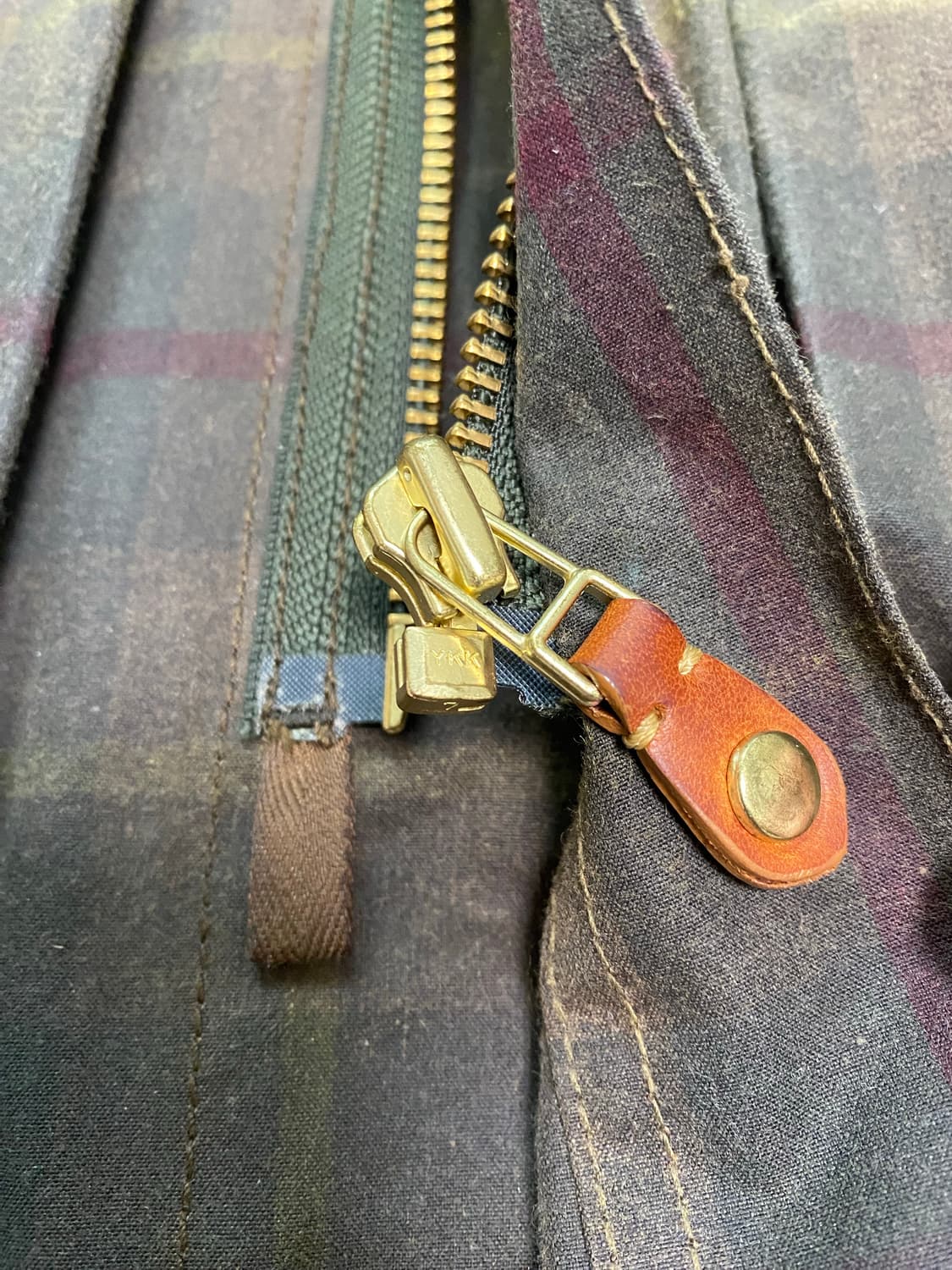 [S] 바스통 왁스 자켓 브라운 체크 상품이미지10