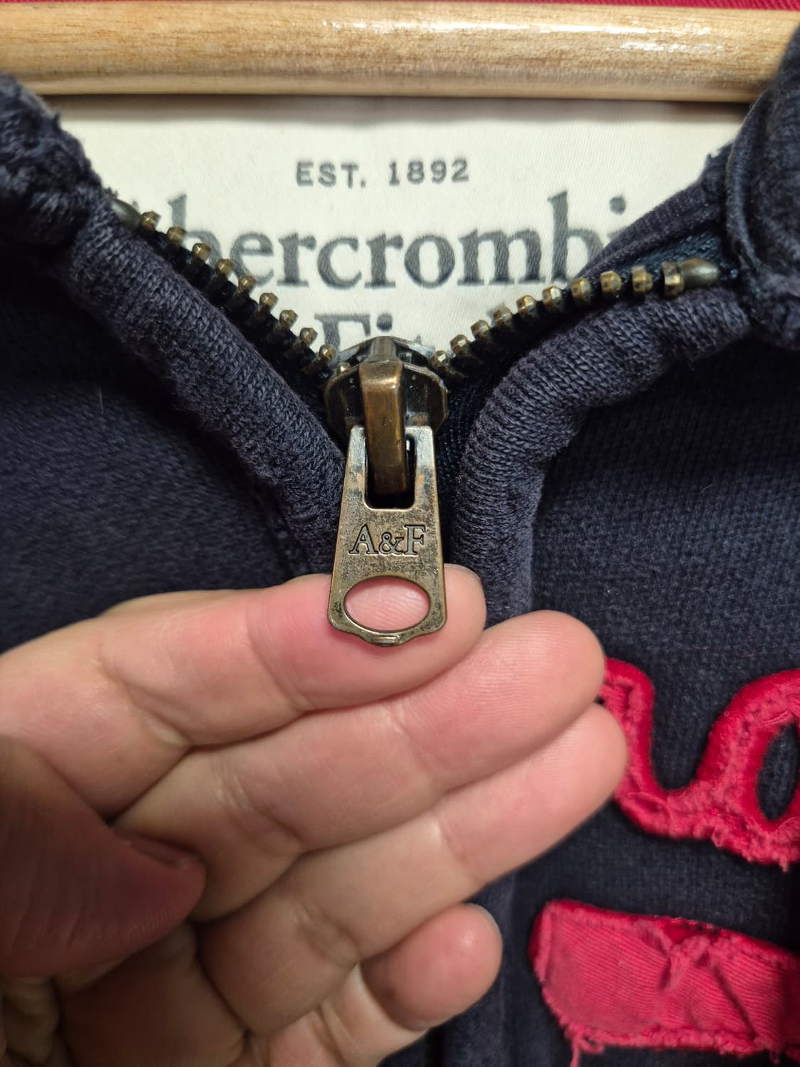 아베크롬비 Y2K 올드스쿨 후드집업 네이비 M사이즈(상태A급) 상품이미지7