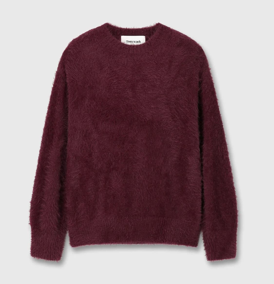 토니웩 버건디 퍼 니트 FAUX FUR CREW-NECK TOP 상품이미지1