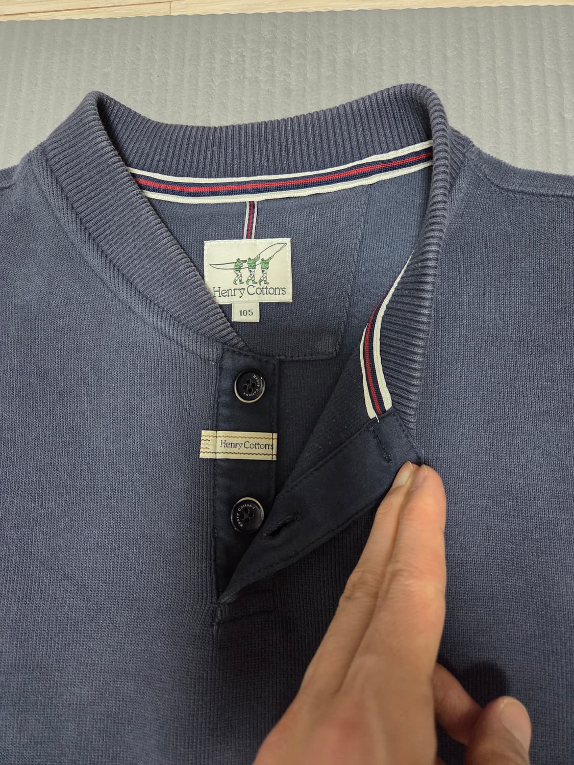 헨리코튼 벨루토 헨리넥 티셔츠 네이비 105XL 사이즈 판매 상품이미지6