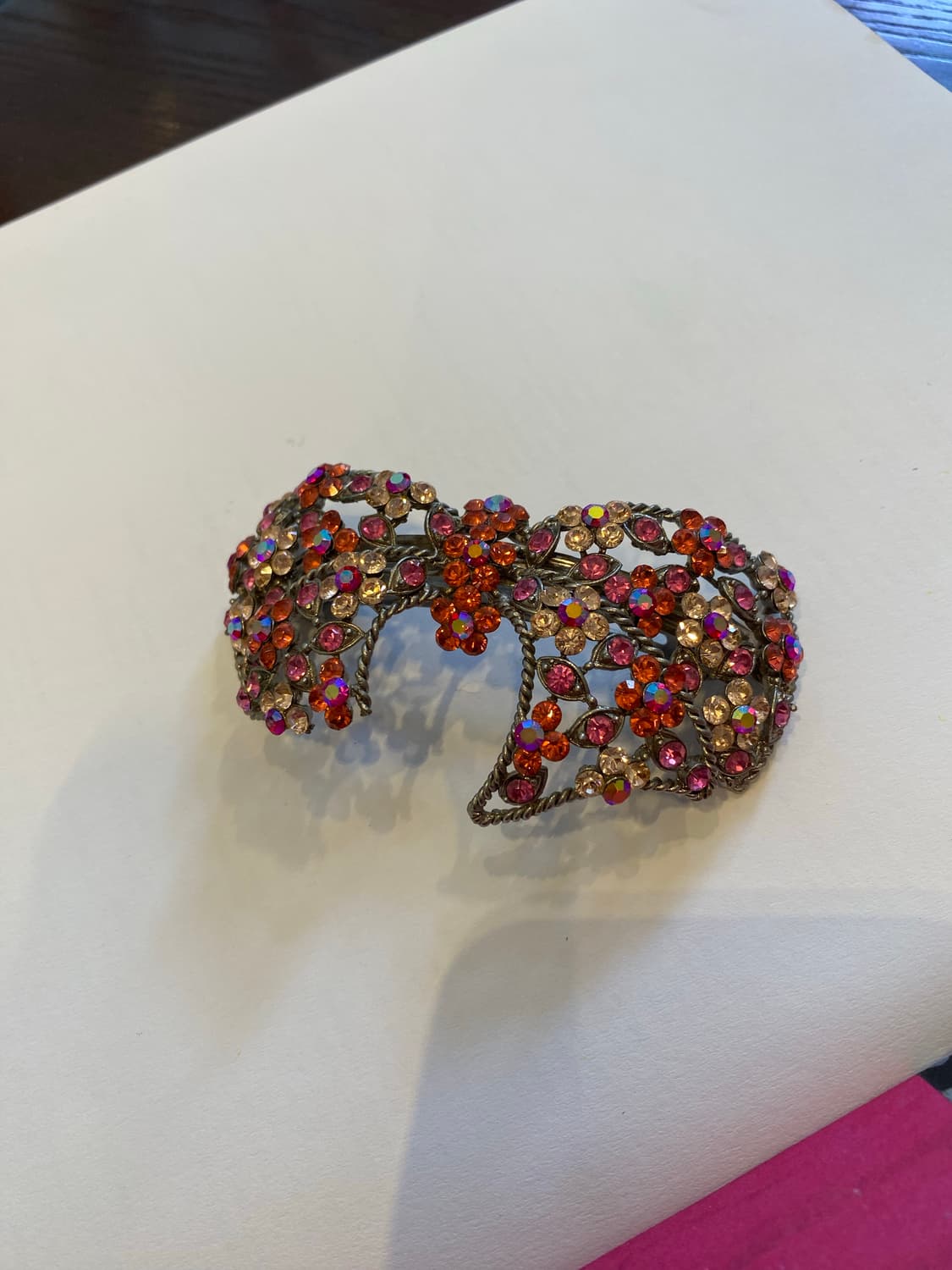 핑크 크리스탈 큐빅 리본 헤어핀 상품이미지4