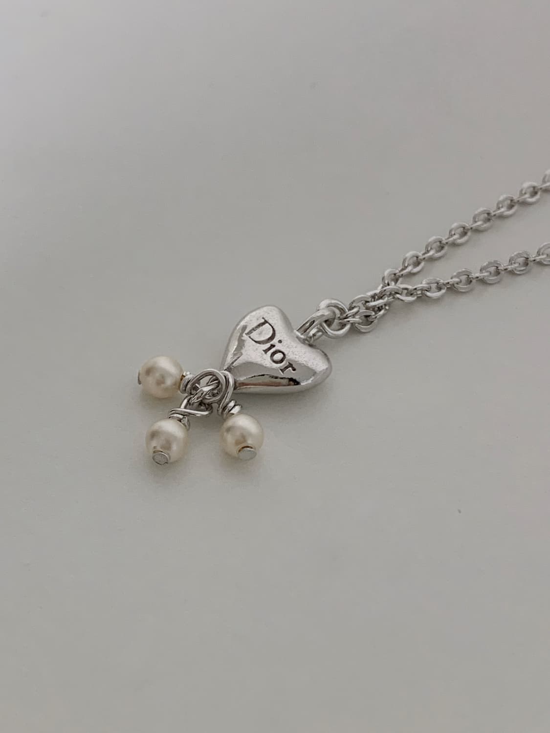[ 디올 ] 디올 실버 하트 진주 팔찌 상품이미지3