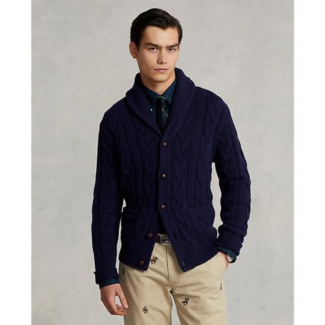 폴로 랄프로렌 100% 울 케이블 숄카라 니트 가디건 PN5117 상품이미지2