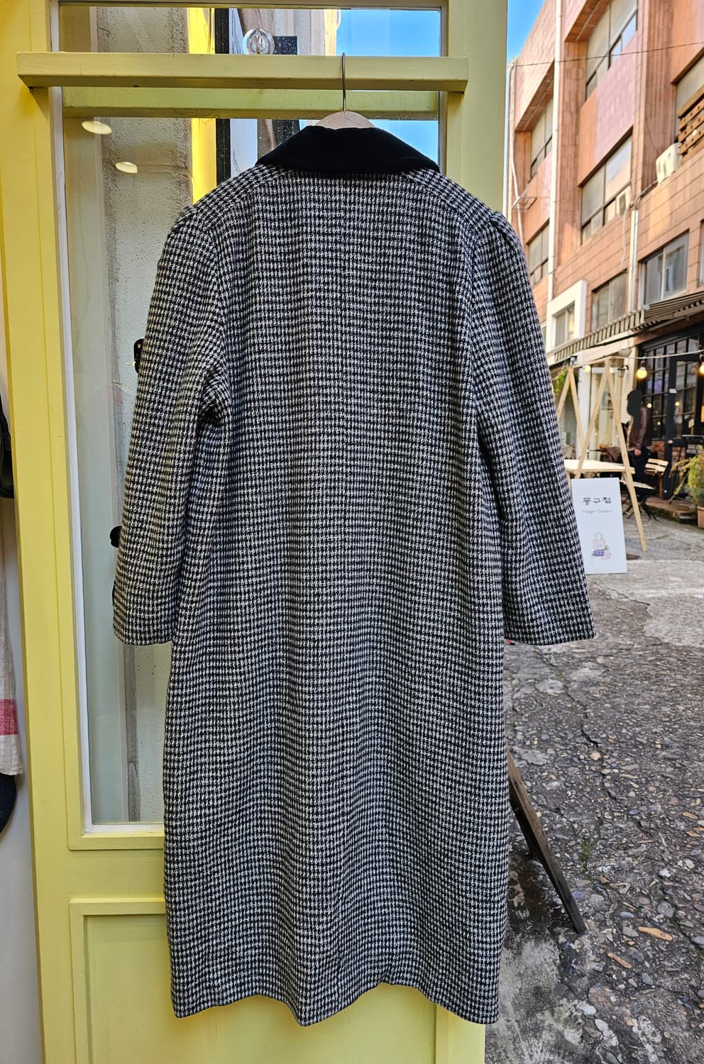 Maduson 하운드투스체크 앙고라 더블 롱코트 상품이미지8