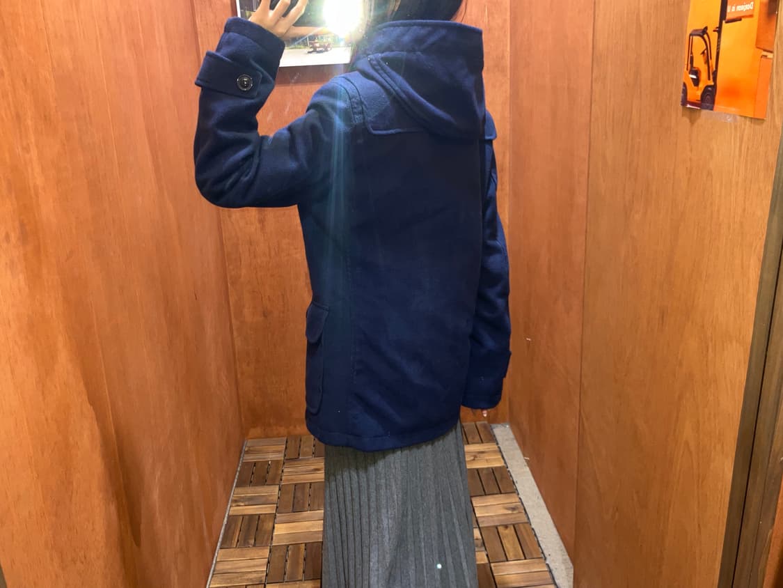 (L) 빈티지 네이비 후드 더플 코트 떡볶이 코트 상품이미지3