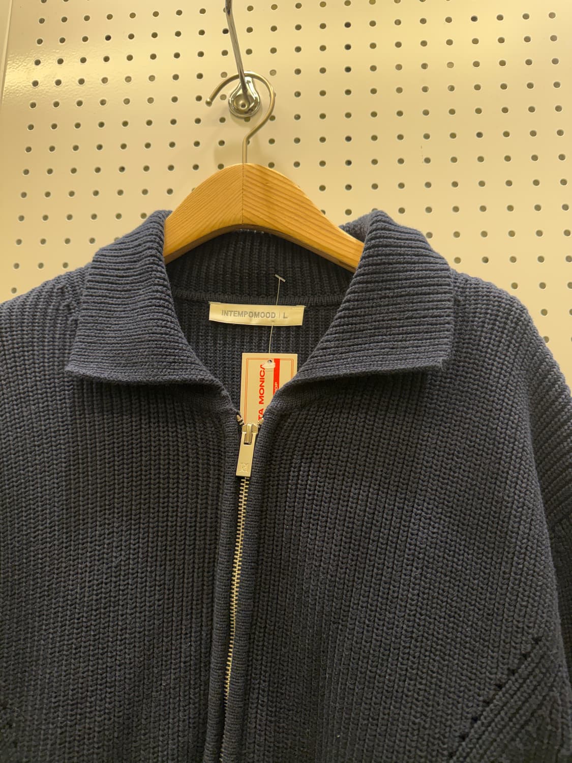 인템포무드 투웨이 미니멀 카라넥 니트 집업 U116 상품이미지4