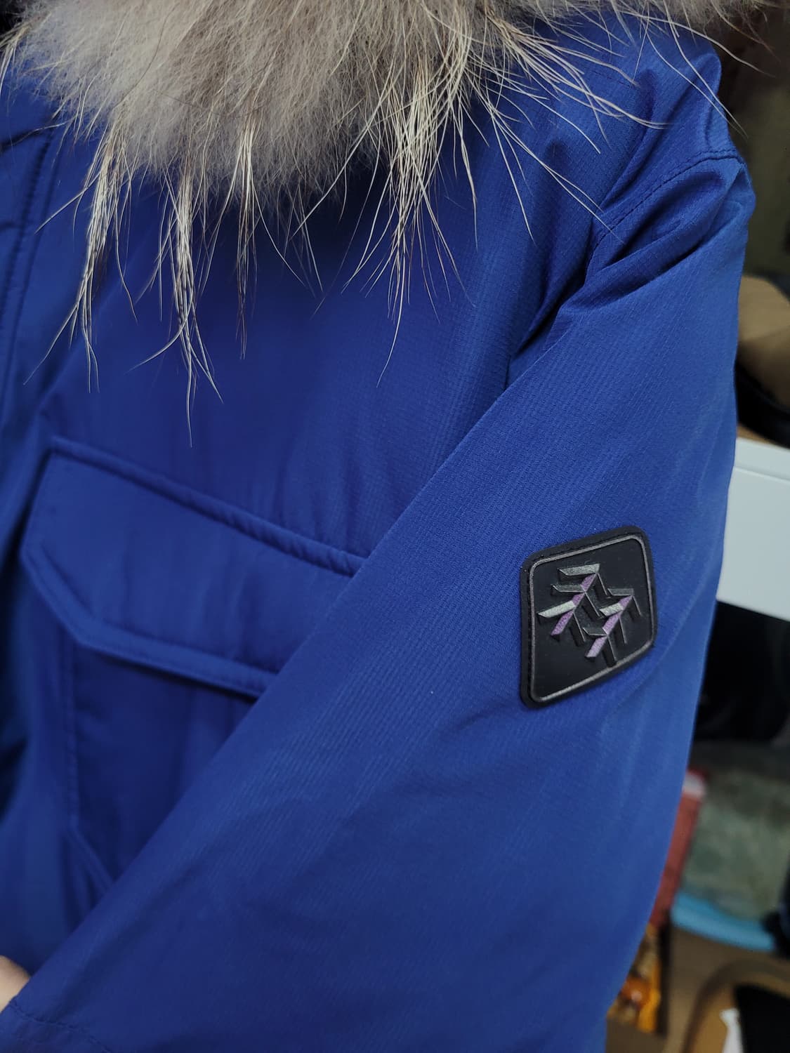 KOLON 코오롱 GORE 블루 퍼 후드 패딩 점퍼 상품이미지3