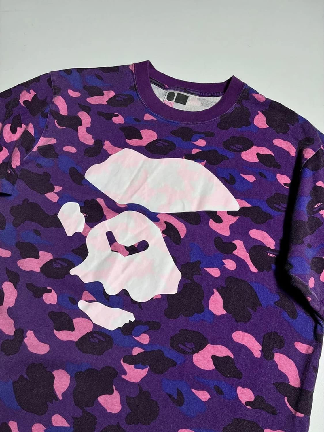 베이프 BAPE 카모 칼리지 퍼플 반팔 티셔츠 R1703 상품이미지2