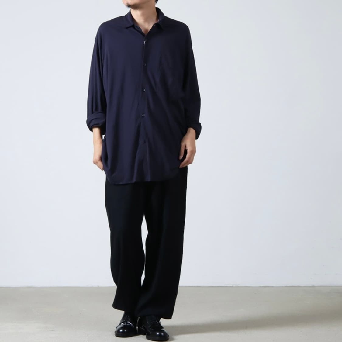 [2]코모리 24SS 네이비 코튼 저지 셔츠 상품이미지5