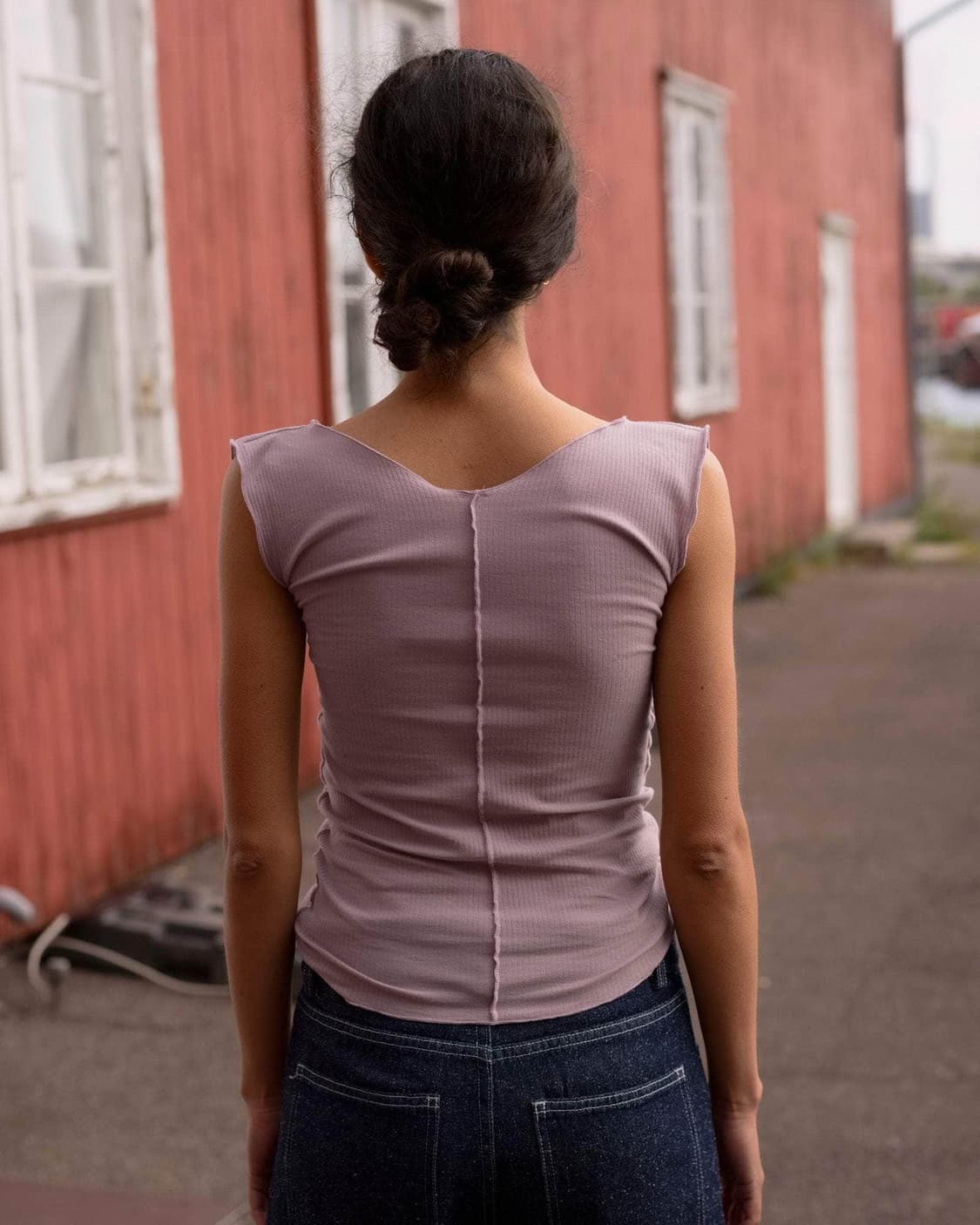 [M]베이스레인지 Phy 슬리브리스 탑/벌비 퍼플 상품이미지3