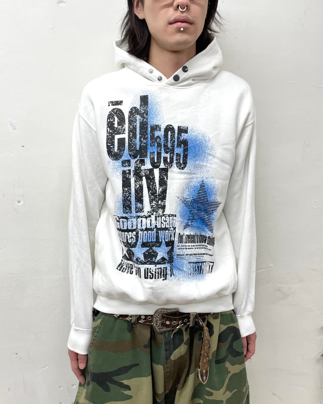 Retro Star White Hoodie 상품이미지2